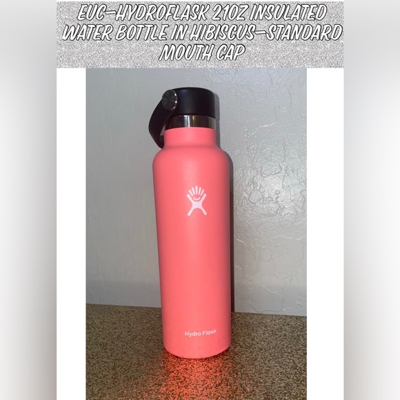 Hydro Flask Other - EUC- Hydroflask 21oz Insulated Water Bottle in Hibiscus-Standard Mouth Cap